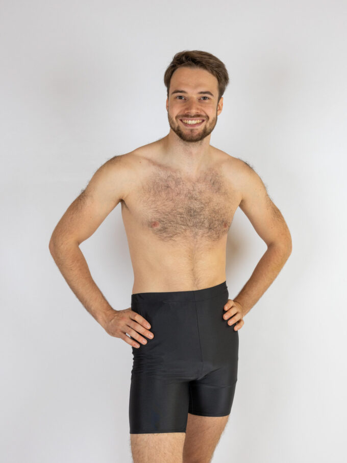 Maillot de bain pour stomie homme noir - Taille haute