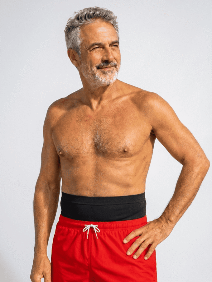 Bandeau de stomie homme fabriqué en France. Technologie Seamless