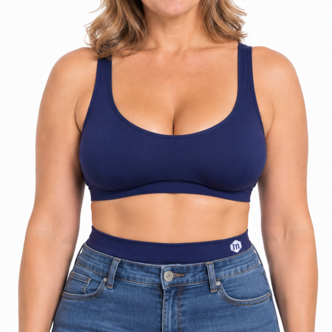 🇫🇷 Bandeau Seamless pour stomie –  Bleu Marine