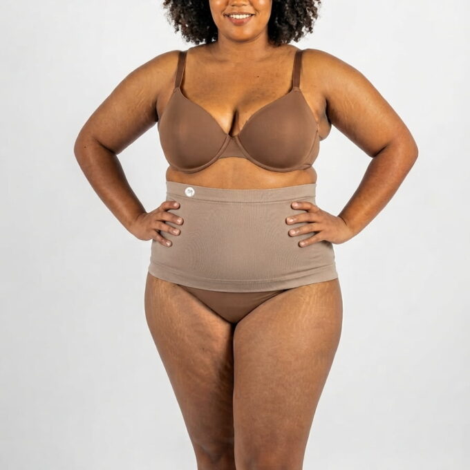 Bandeau pour stomie beige femme, seamless